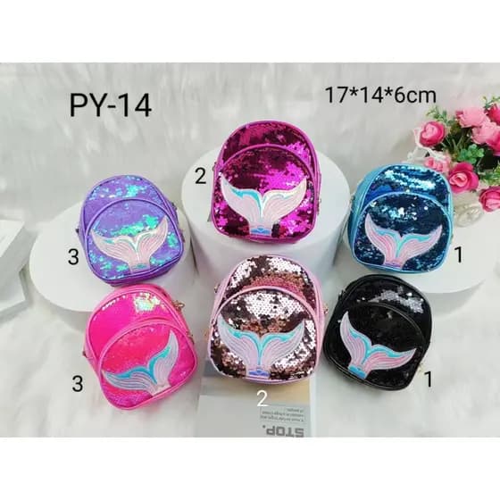 Mini Bolsa Mochila Infantil Meninas Brilhante Lantejoulas Bolsa De Passeio Presente Dia Das Crianças Sereia