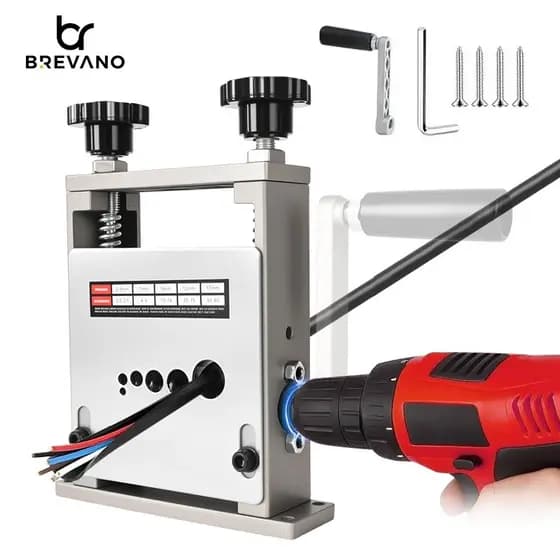 Máquina de stripper de arame manual, ferramenta de stripper de fios de manivela alimentada por broca com 6 canais