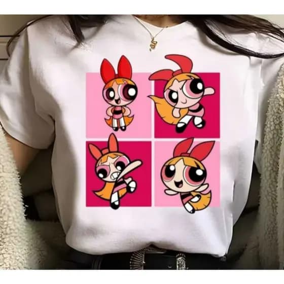 Camiseta T-Shirt Feminina Estampa Meninas Super Poderosa Blusa 100% Algodão Envio Imediato