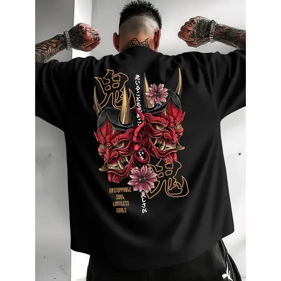 Camiseta Camisa Algodão Oversized Streetwear Masculina Gola Alta Verão