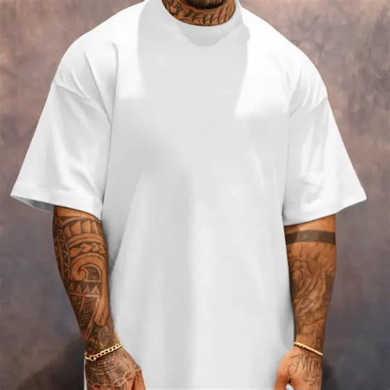 Camiseta Oversized Streetwear Masculina Gola Alta Lisa Blusão Longa