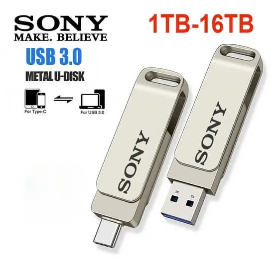 Pen Drive USB 3.0 2 Em 1 Dual Type C Flash 1TB/2TB/4TB/8TB/16TB Disco U Mental De Alta Velocidade