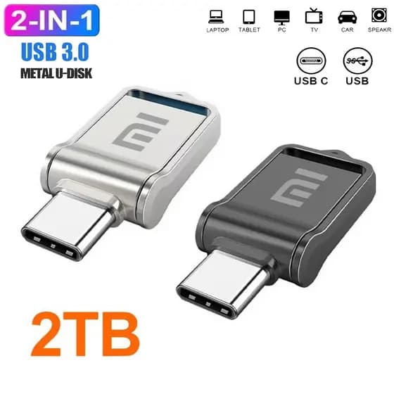 Unidade Flash USB 3.0 De 2TB , Interface Tipo C De Alta Velocidade , Memória Dupla , 256GB , 512GB , 1TB , Bastão Para T