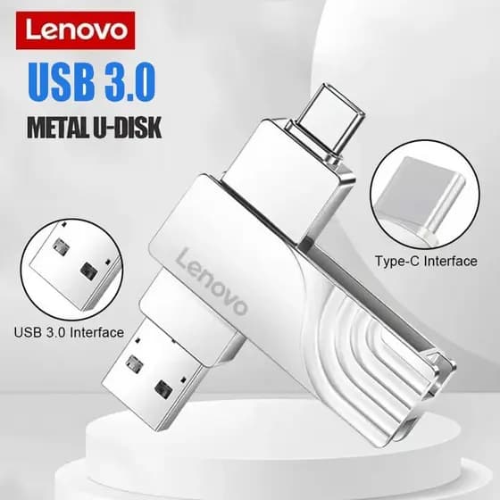2 Em 1 Unidade Flash De Metal De Alta Velocidade USB Drive Tipo-C U Stick