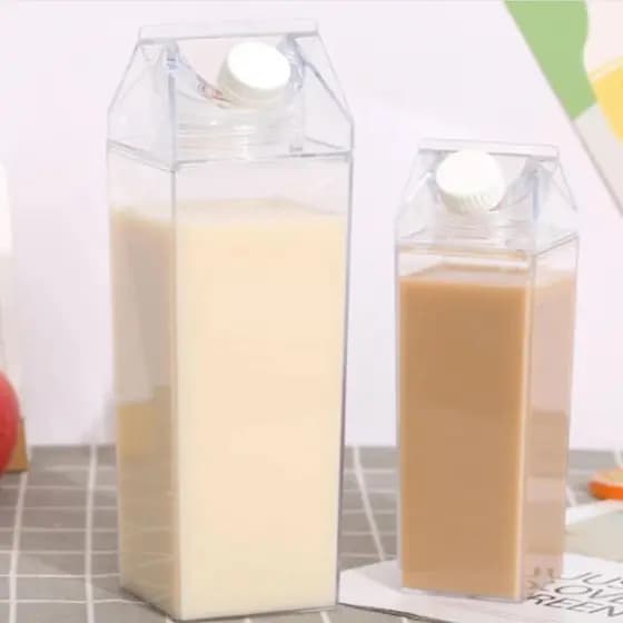 Garrafas 1000ml/500ml De Acrílico Transparente Caixa De Leite Geladeira Leite Suco Bebidas Água Chá