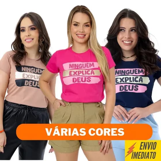 BLUSA CRISTÃ NINGUÉM EXPLICA DEUS COM STRASS