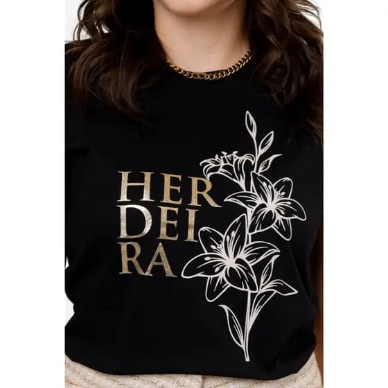 CAMISETA FEMININA HERDEIRA FLORAL