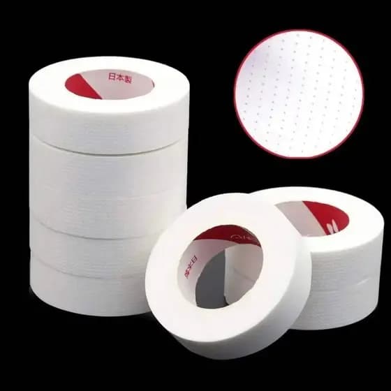 Kit 12 Rolos Fita De Estilo Japonês Enxerto Para Cílios Respirável Lindo Isolante Inferiores Postiços S-15