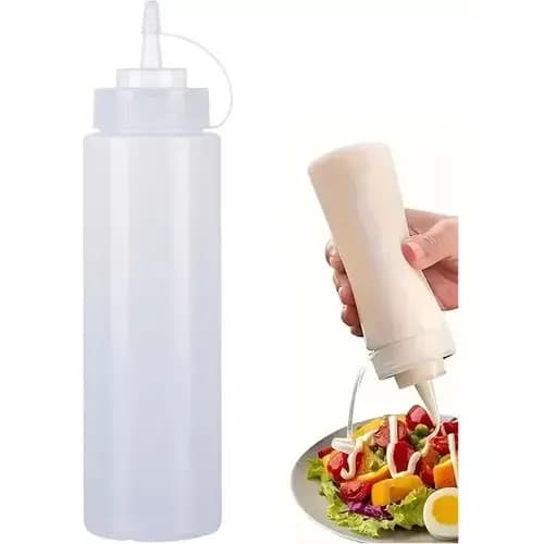 Bisnaga Grande 1 Litro Transparente Para Molhos Donuts Azeite Cremes