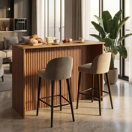 Bancada Gourmet Ripada Cairo 118cm Divisor de Ambiente Mesa Alta Cozinha Sala para 2 ou 4 Pessoas Moderna