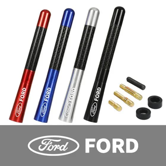 Antena De Rádio De Fibra De Carbono , Mastro Curto E Atarracado De 12cm , Para Ford Fiesta Fusion Mondeo Mustang Ranger
