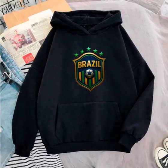blusa moletom estampada masculina da seleção brasileira abrigo do pp ao gg