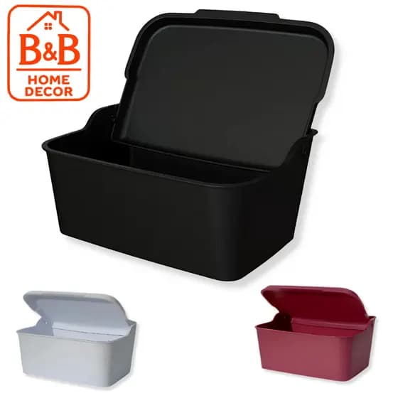 Saleiro de Cozinha 500ml com Tampa Basculante Cores Preto Branco Vinho Durável Moderno