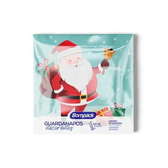 GUARDANAPO DECORADO PAPAI NOEL II C/ 20 - BOMPACK
