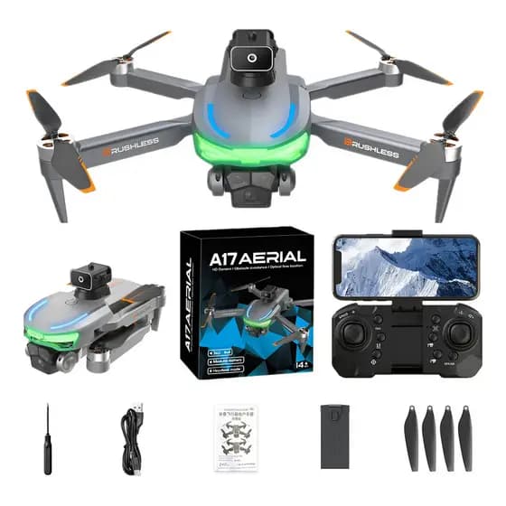 Drone S118 8K HD com 3 Câmeras, Motor Sem Escova, Controle Remoto e Prevenção de Obstáculos