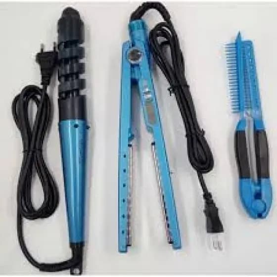 Kit chapinha titanio Modelador de cachos Pente Anti-Estático