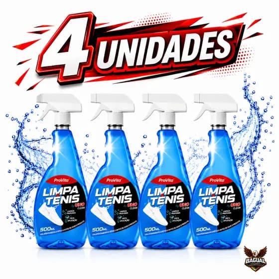 Kit até 4 unidades Spray Limpa Tênis Premium Provita Limpeza Profunda, Eficaz e Mágica 500ml- Perfmado- 1UN/2UN/3UN/4UN