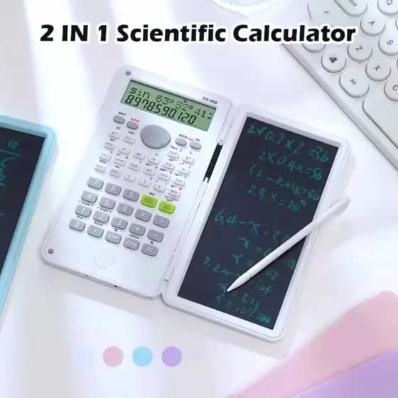 Calculadora Cientifica 2 em 1 com Louça Magica, 12 Digitos Portatil e Dobravel 8165 8457