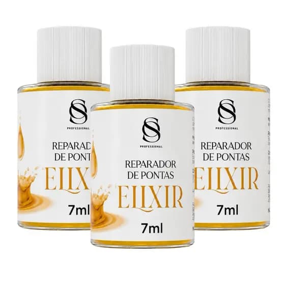 KIT 3 ÓLEO DE ARGAN ELIXIR PARA TODOS OS TIPOS DE CABELO 7ml - S&O PROFESSIONAL