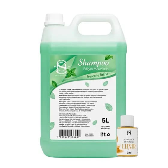 SHAMPOO DETOX MENTOLADO GALÃO 5L + BRINDE - S&O PROFESSIONAL
