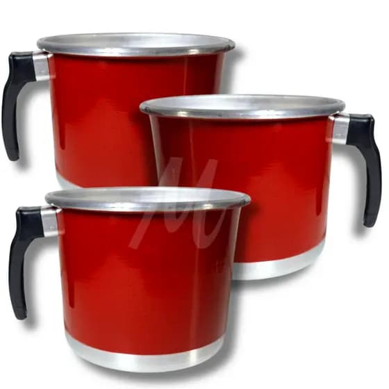 JOGO DE CANECAO ALUMINIO , KIT FERVEDOR LEITEIRA 3 PEÇAS