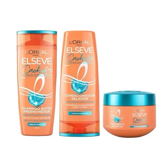 Kit Elseve Cachos dos Sonhos | Shampoo 400ml + Condicionador 400ml + Creme Tratamento