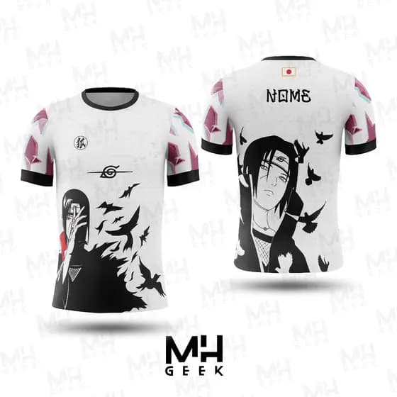 *PERSONALIZE* Camisa Camiseta Anime Naruto Itachi Modelo Japão Personalizada Unisex Adulto Infantil