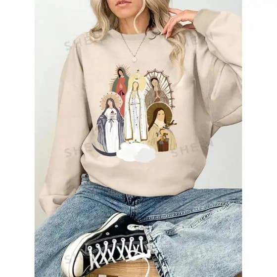 Moletom Feminino Gola Redonda Santas Lançamento Casual Inverno