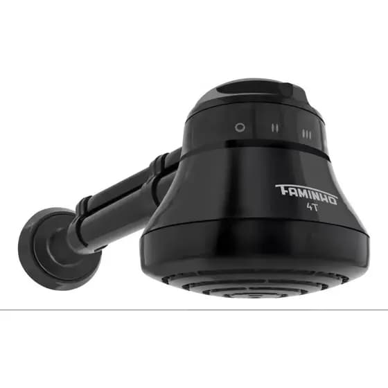 Chuveiro Ducha Faminho 220v 6800w FAME 4 Temperaturas Com Cano 30cm Preto