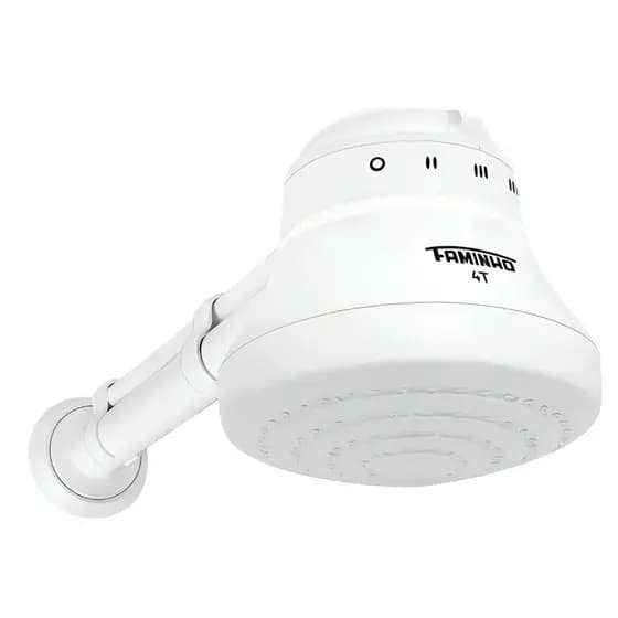 Chuveiro Ducha Faminho 220v 6800w FAME 4Temperaturas Com Cano 30cm Branco