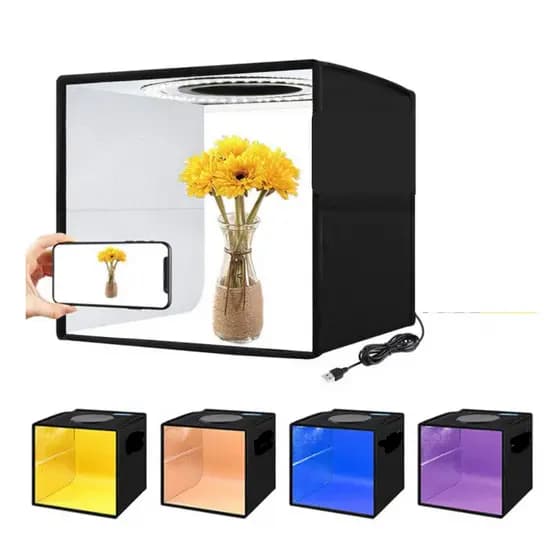 Mini Estúdio Box Cabine Fotográfica 40x40 | Iluminação LED USB | Para Fotos Profissionais