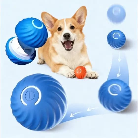 Bolinha Eletrônica Automática para Cachorro | Brinquedo Ativo Recarregável USB | Movimento Aleatório