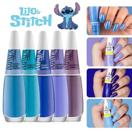 KIT ESMALTE IMPALA TONS AZUL STITCH CREMOSO