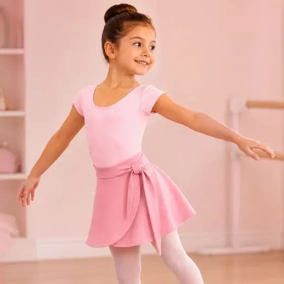 Saia Transpassada Ballet Infantil com Laço Ajustável Bailarina