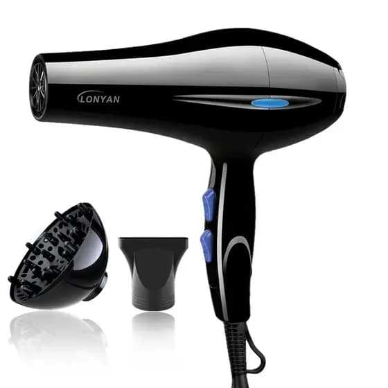 Secador Cabelo Profissional 127V 220V 800W Difusor Íons Negativos Antifrizz 3 Temperaturas 2 Velocidades Secagem Rápida