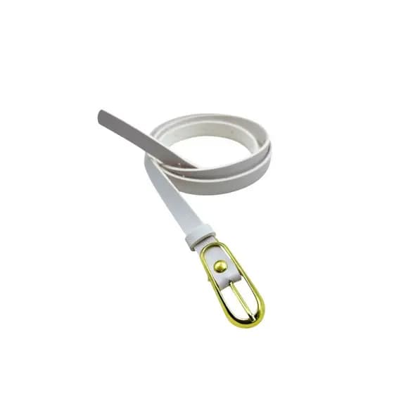 Cinto Feminino Blogueira Fino Elegante Fivela Dourado Couro Sintético Resistente - Camila