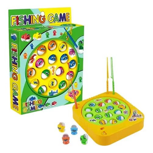Brinquedo Pesca Peixe Pescaria Musical Giratória Infantil