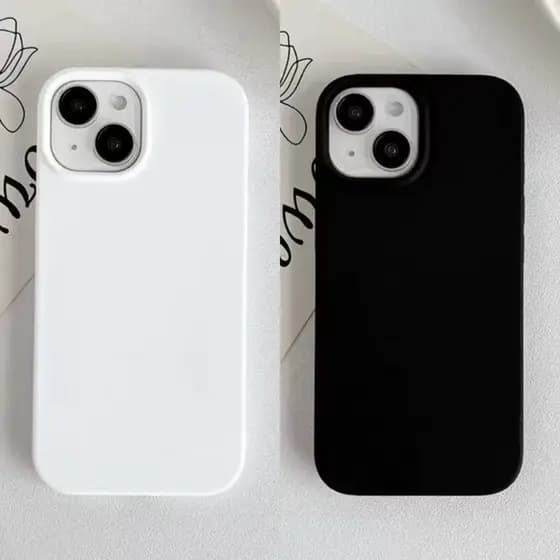 Capinha Silicone Aveludada Cor BRANCO PRETO Para IPhone 17 17promax 11/13/14/15/15Promax/16/16Promax