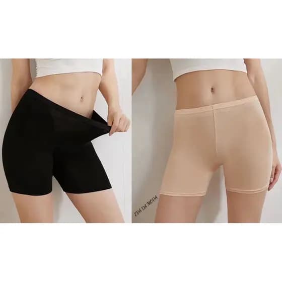 Kit 2 Short Anágua Liso Segunda Pele Feminino