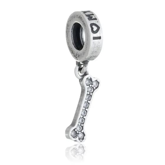 Berloque Osso Pet com Zircônia Cristal