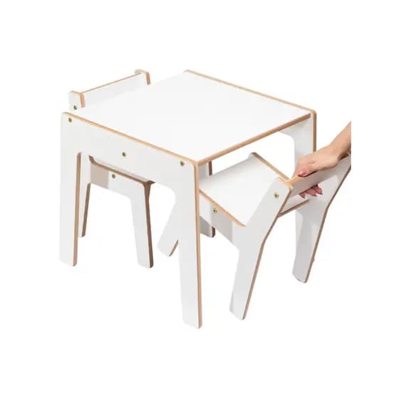 Mesa com cadeiras infantil conjunto kit mdf branco mesinha estudo cadeirinha para atividades desenho