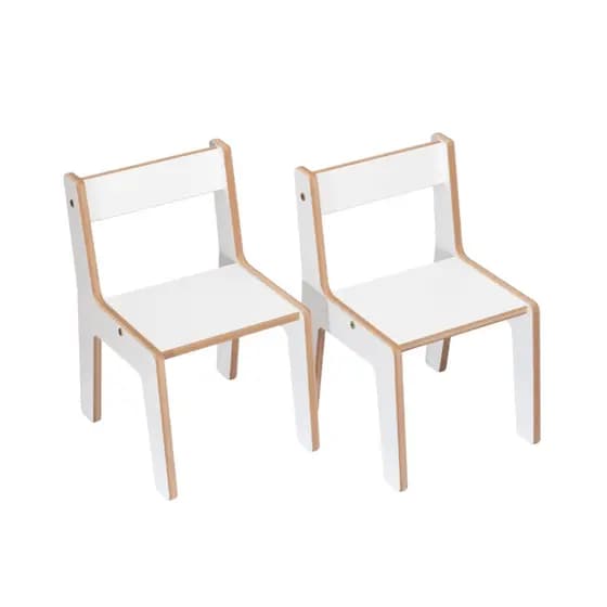 2 cadeiraS infantil para mesinha estudos mdf branco - cadeirinha para atividades desenhos resistente