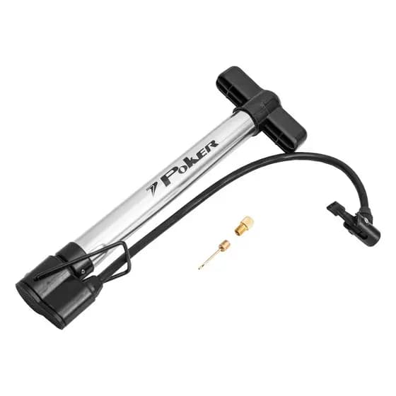 Bomba de Inflar Poker Aluminio Bike/Bola Profissional com Agulha