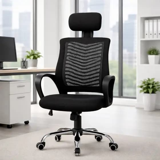 Cadeira de Escritório para Escritório Ergonômica com Encosto para Cabeça tecido Mesh