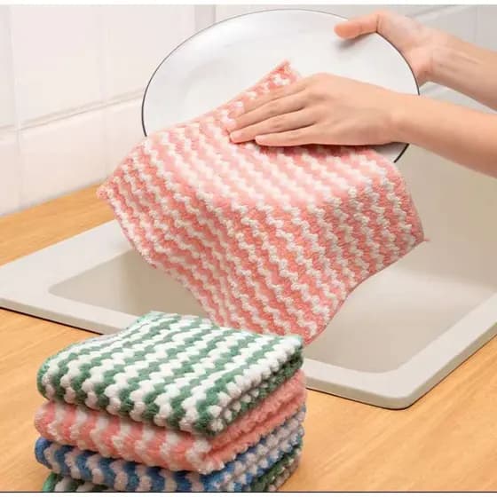 Kit Panos Absorvente Toalha De Mesa Anti Óleo Para Cozinha Toalha De Limpeza Cor Sortido25x25cm