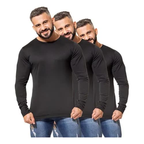 Kit 3 Blusas Térmico Masculino Segunda Pele Peluciada Frio S
