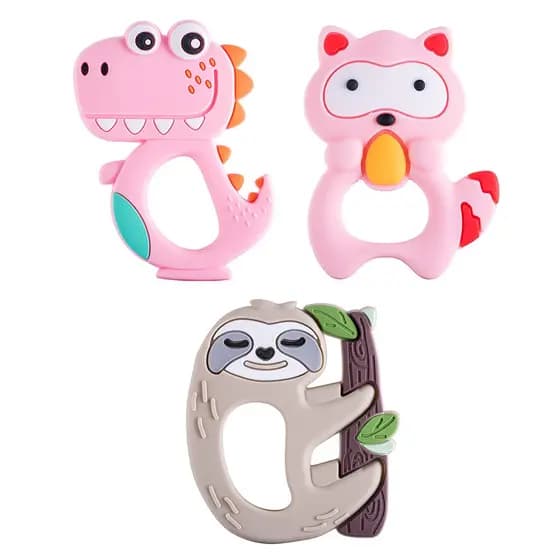 Mordedor silicone Infantil Divertidos Pimpolho animais