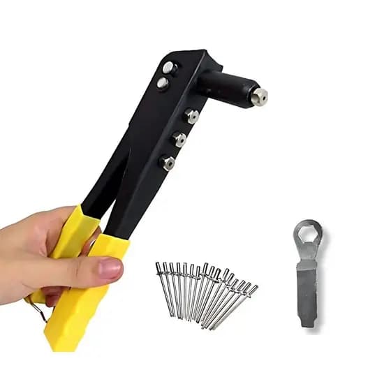 Kit Alicate Rebitador Rebitadeira Manual + 4 Bicos + Chave de Instalação
