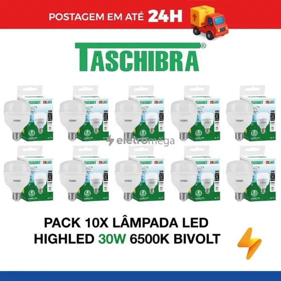 Kit 10 Lâmpadas Led 30W 6500K - Taschibra