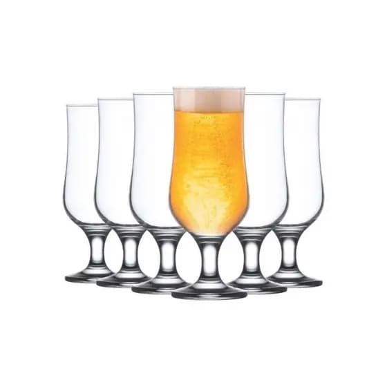 6 Taças Cerveja 385ml Vidro Resistente Chopp Beer Bar Restaurante Luxo